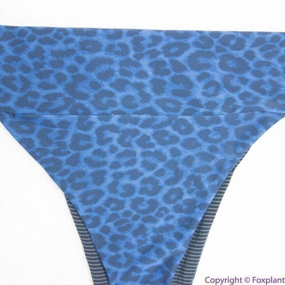 NEW Acacia Mateo bikini bottom leopard animal print blue Amur, M - Picture 16 of 16